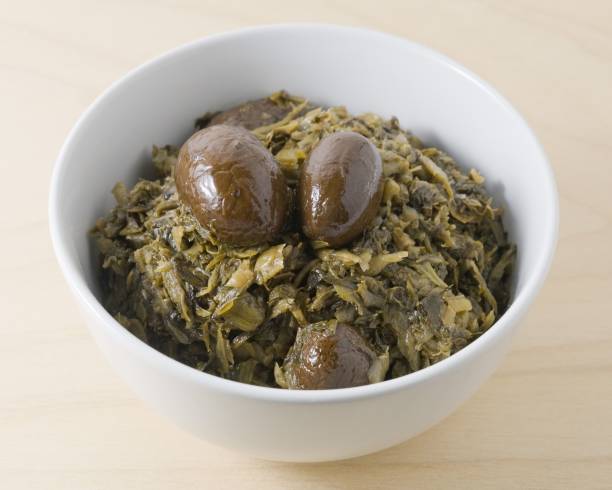 istock Bowl of Chopped Pickled Green Chinese Cabbage 687685106