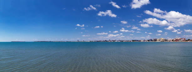 istock Panoramic view to sea resort Sunny beach and Nessebar 687686800