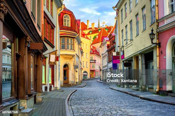 Old Town Of Tallinn Estonia Stock Photo - Download Image Now - Tallinn, Estonia, Street