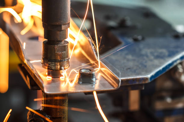 istock Spot welding machine automotive part. 687694920