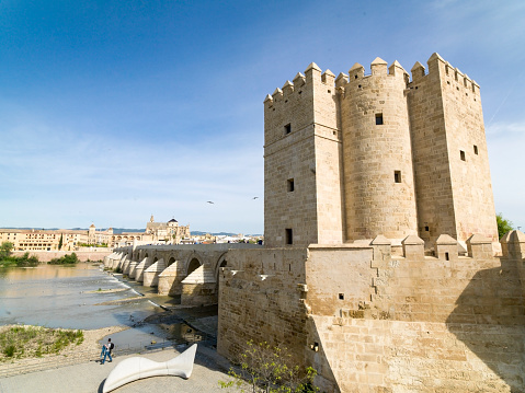The Roman Bridge of Cordoba, Andolusia, Spain. April 3, 2015.