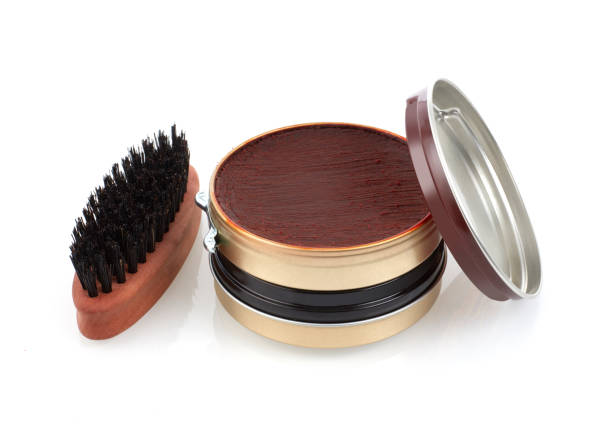 istock Shoe brush and shoe cream 687698058