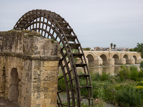 The Roman Bridge of Cordoba, Andolusia, Spain. Historical structure of the Andalusia on the river.