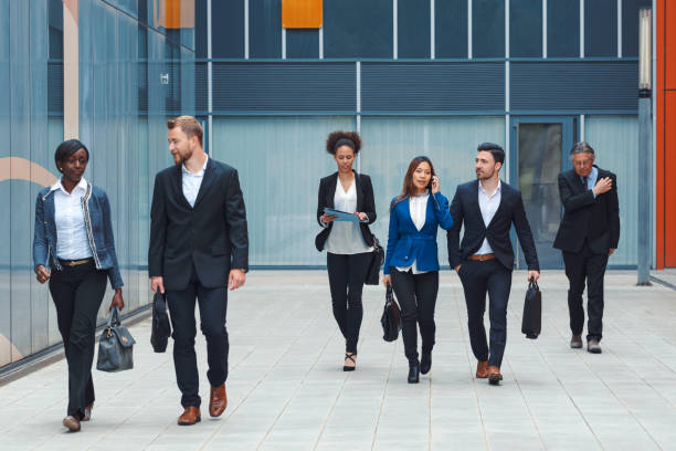 istock Business people walking on the street 687701616