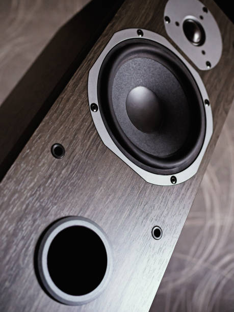 istock Close-Up of stereo speaker, low angle view. Shallow depth of field. 687702796