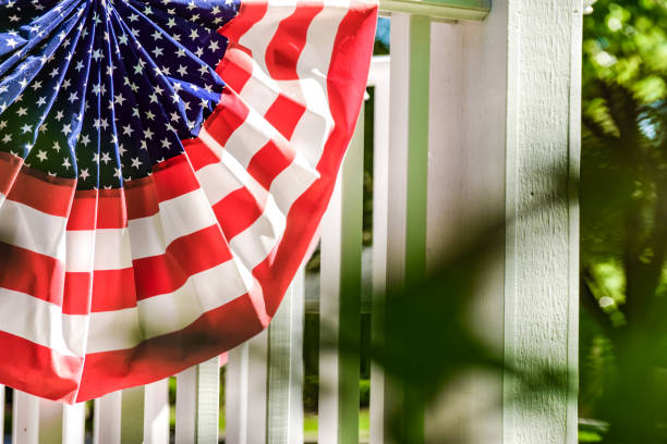 istock American Flag Decoration on Porch 687715526