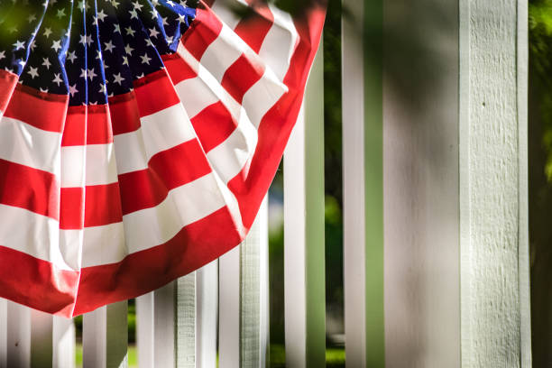 istock American Flag Decoration on Porch 687715532