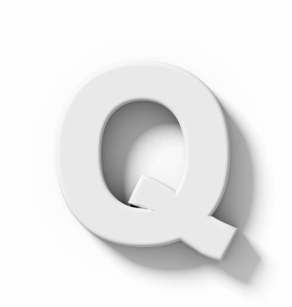 istock letter Q 3D white isolated on white with shadow - orthogonal projection 687722576