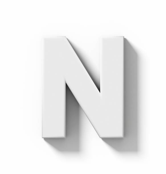 istock letter N 3D white isolated on white with shadow - orthogonal projection 687722904