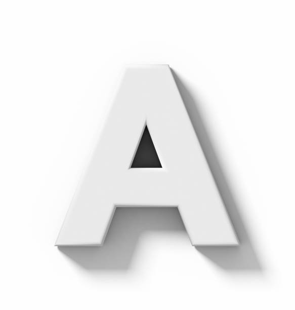 istock letter A 3D white isolated on white with shadow - orthogonal projection 687725746