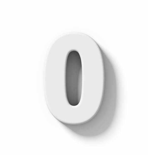 istock number 0 3D white isolated on white with shadow - orthogonal projection 687726250