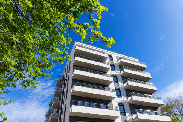 istock Summer in new modern housing estate 687728382