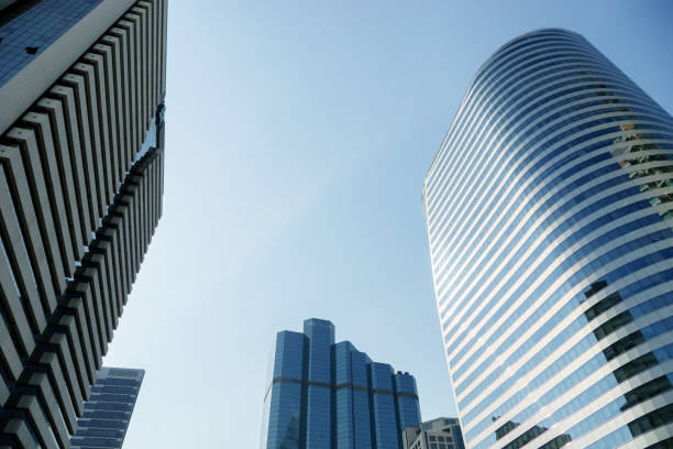 istock Close up on down town business building 687732776