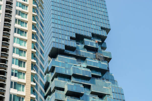istock Close up on down town business building 687732840