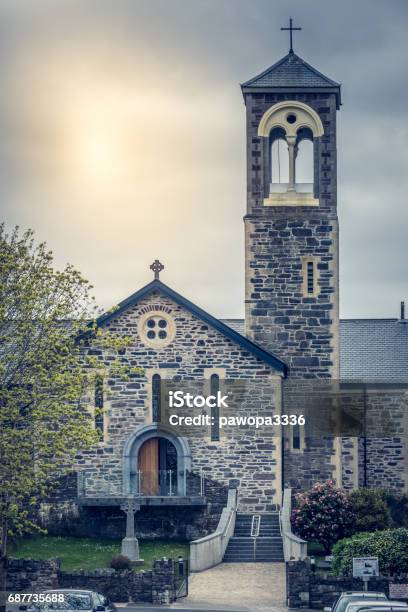 St Michaels Church In Sneem Stock Photo - Download Image Now - Architecture, Arts Culture and Entertainment, Bell Tower - Tower