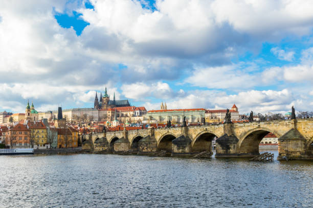 istock Aerial view of Charles Bridge in Prague 687735696