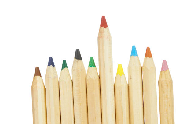 Colorful pencils isolated on white back ground stock photo