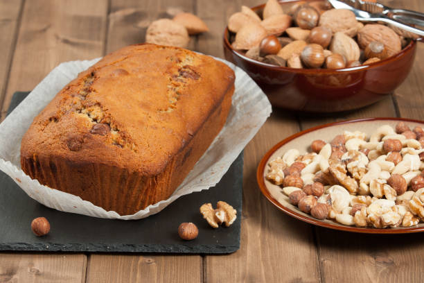 istock Homemade Banana Cake With Nuts And Chocolate. 687742400
