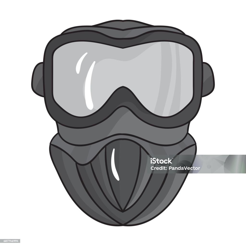 Paintball Mask Icon In Outline Style Isolated On White Background