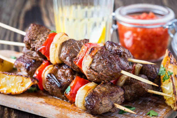 istock Grilled  beef shishkabab skewers 687747518