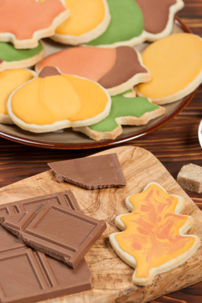 istock Autumn Style. Homebaked Decorated Sugar Cookies With Royal Icing 687758174