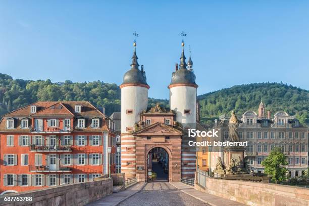 Old Bridge Gate In Heidelberg Germany Stock Photo - Download Image Now - Heidelberg - Germany, Germany, Gate