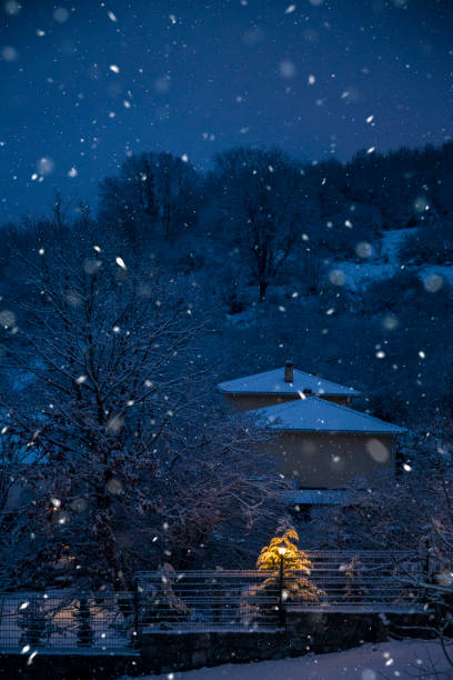 istock Snowy winter views and houses 687767502
