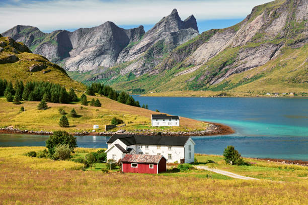vestvagoy island, lofoten islands, noruega - condado de nordland fotografías e imágenes de stock
