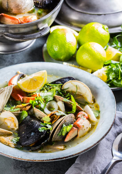 istock Seafood soup with crabs, clams and mussels 687783344
