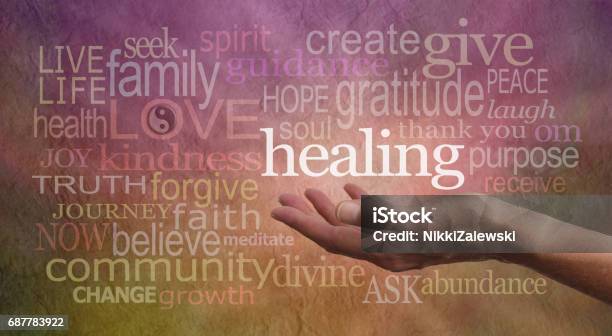 Healing Word Cloud Stock Photo - Download Image Now - Recovery, Spirituality, Spiritual Enlightenment