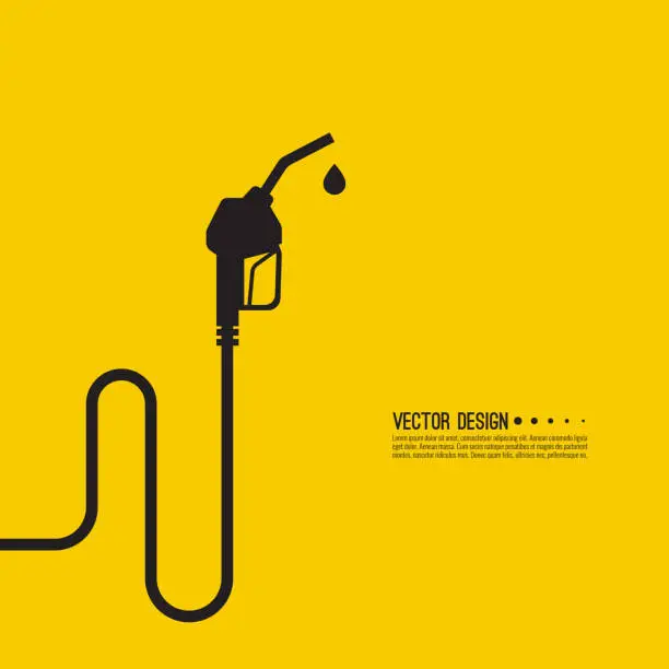 Vector illustration of Gasoline pump nozzle sign.