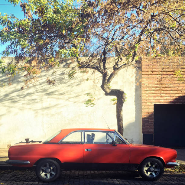 istock Vintage car parked in the street 687793608