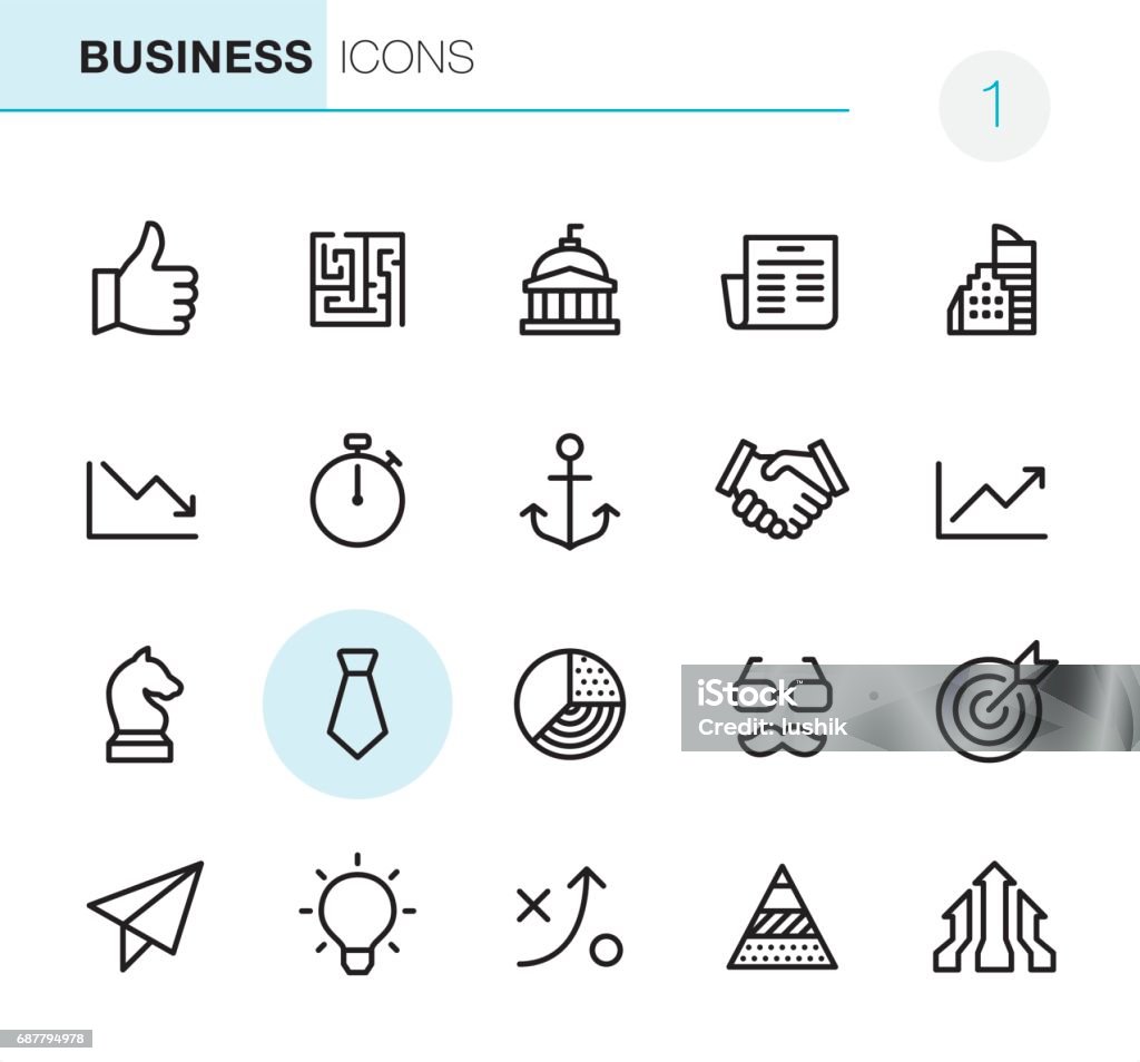 Business - Pixel Perfect icons 20 Outline Style - Black line - Pixel Perfect icons / Set #01 Anchor - Vessel Part stock vector