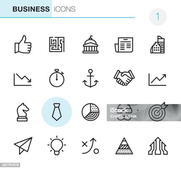 Business Pixel Perfect Icons Stock Illustration - Download Image Now - Anchor - Vessel Part, Government, Line Icon