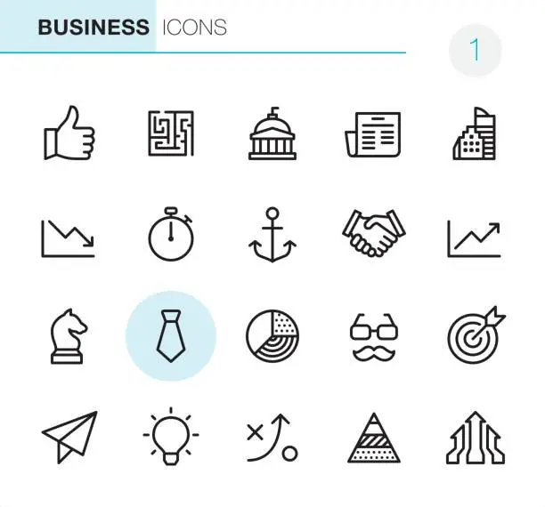 Vector illustration of Business - Pixel Perfect icons