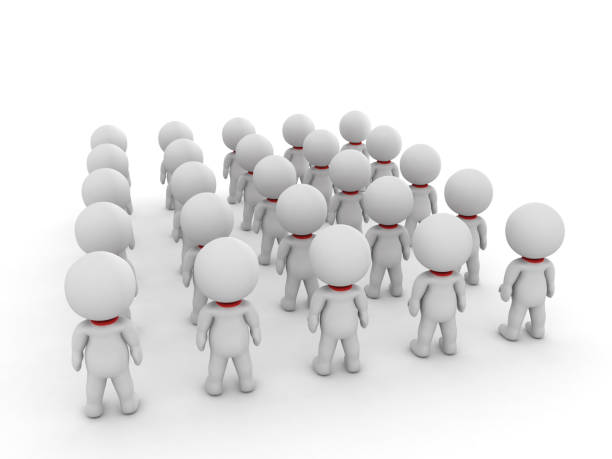 istock 3D illustration of many small people seen from the back 687797942