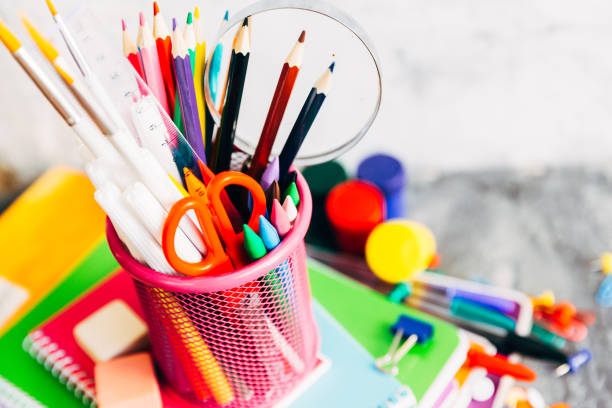 istock Color holders for office supplies 687803202