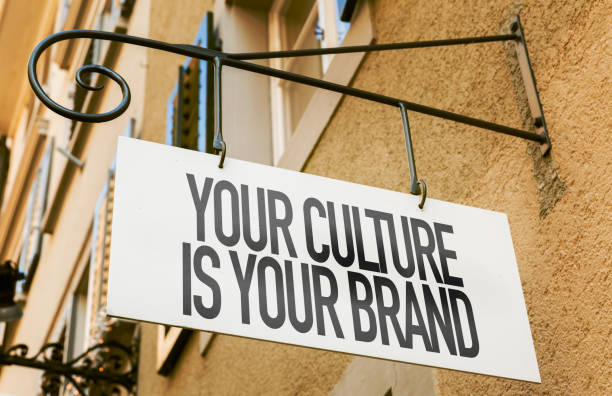 your culture is your brand sign - customs imagens e fotografias de stock