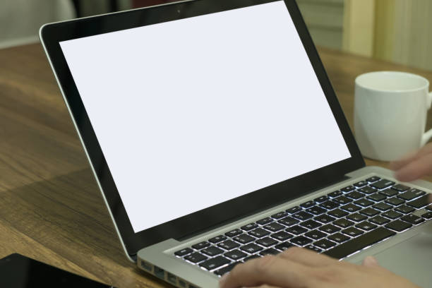 istock hands typing on laptop keyboard with blank screen display for banking; online shopping; payment; credit; digital life concept. 687816680