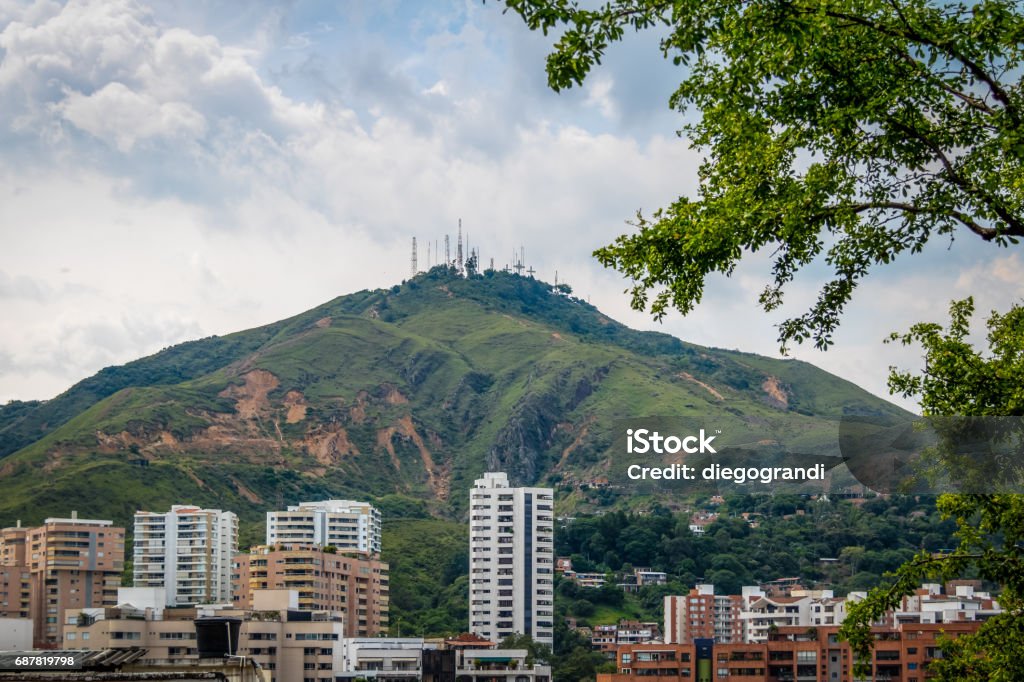Hill of Three Crosses (Cerro de Las Tres Cruces) and Cali city view - Cali, Colombia Cali - Colombia Stock Photo