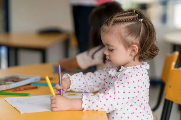istock Portrait of a young student at school coloring 687830536