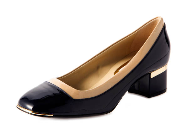 istock Nice woman leather shoe on background 687836426