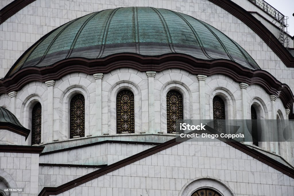 Church of Saint Sava Church of Saint Sava (Hram svetog Save). Orthodox Temple in Belgrade, Serbia Architectural Dome Stock Photo