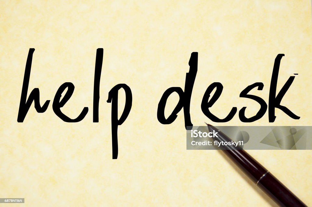 Text Help Desk Sign In Help Desk Text Write On Paper Stock Illustration - Download Image Now ...