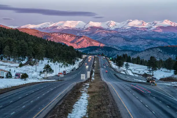 Interstate 70 Heading to the Mountains of Colorado