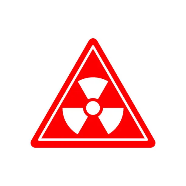 Vector illustration of Radiation Danger sign. Caution chemical hazards. Warning sign of radioactive contamination