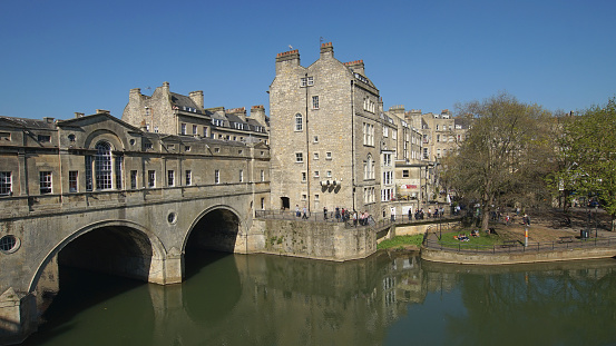 York UK Lendal Bridge over river Ouse and boats in England United Kingdom