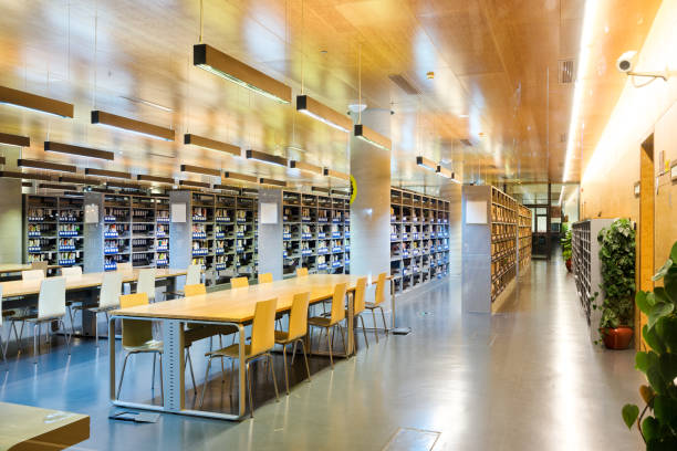 bibliotheks-interieur - school library stock-fotos und bilder