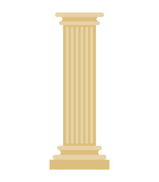 kolumna grecka odizolowana. zabytkowy słupek. starożytny filar architektoniczny - stability architecture roman decoration stock illustrations