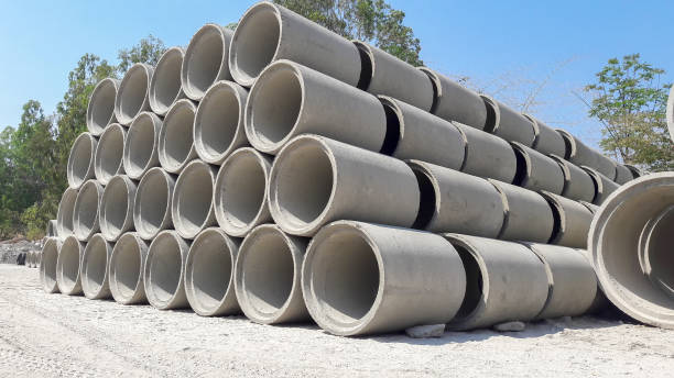 istock precast concrete water drainage pipe in big factory 687878452